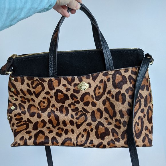 Aimee Kestenberg Leopard Haircalf Satchel Black - Picture 3 of 8